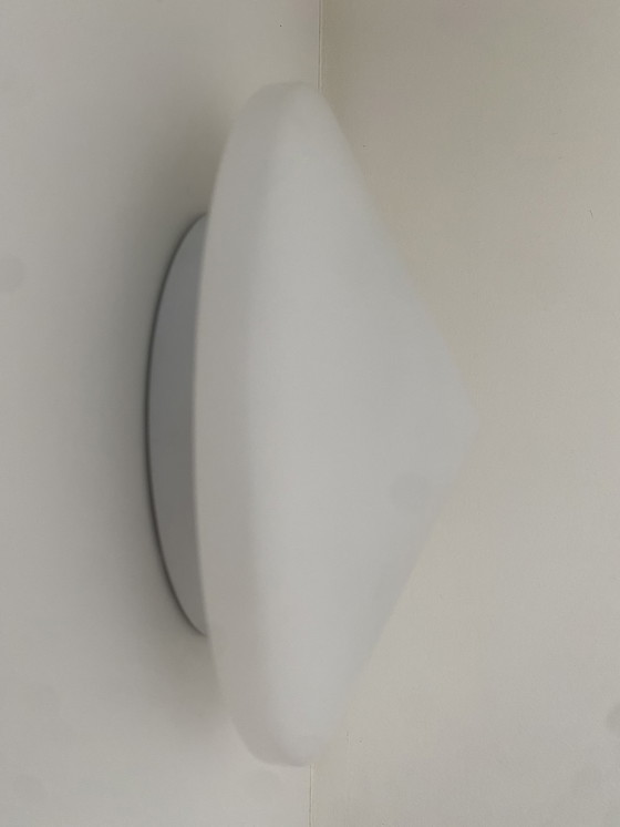 Image 1 of Minimalist Dutch mid-century glass recessed/ceiling lamp by Steinhauer Apeldoorn, 1980s.