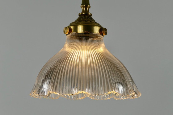 Image 1 of Vintage French Holophane Pendant Lamp Glass
