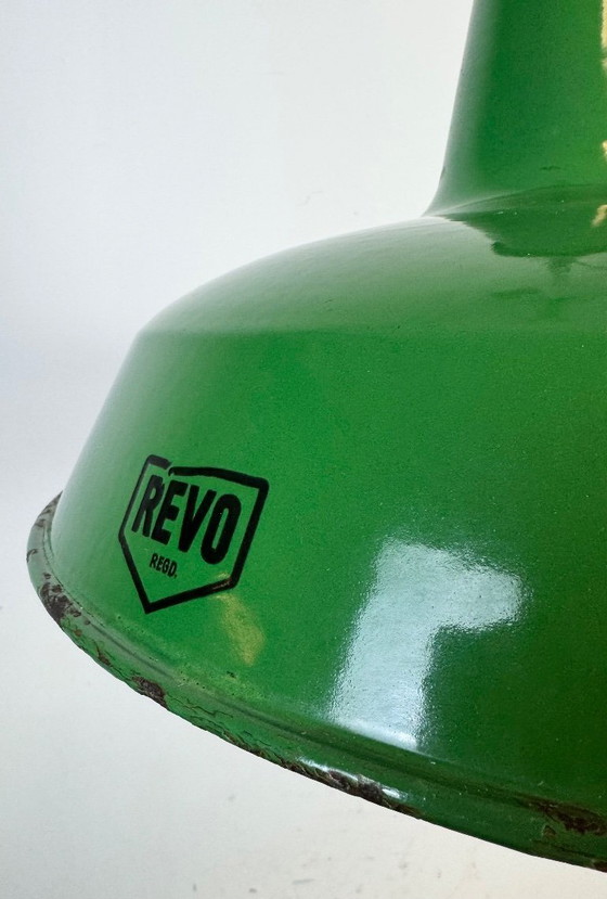 Image 1 of Industrial Green Enamel Factory Pendant Lamp from Revo, 1950s