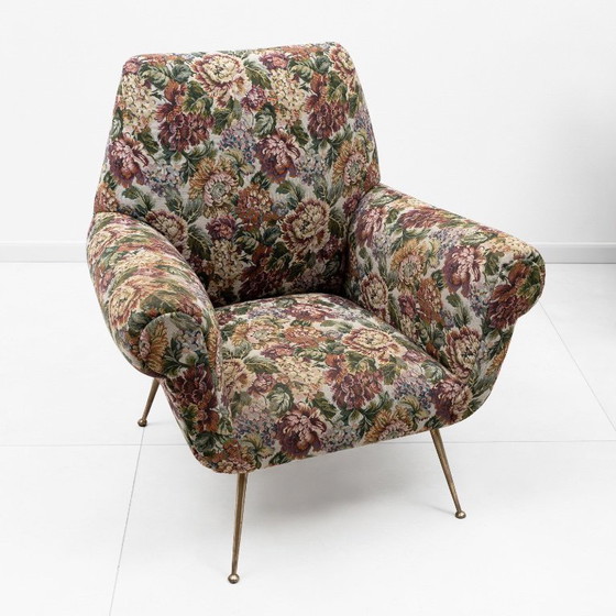 Image 1 of Pair of Gigi Radice Mid-Century Modern Italian Armchairs for Minotti, 50s