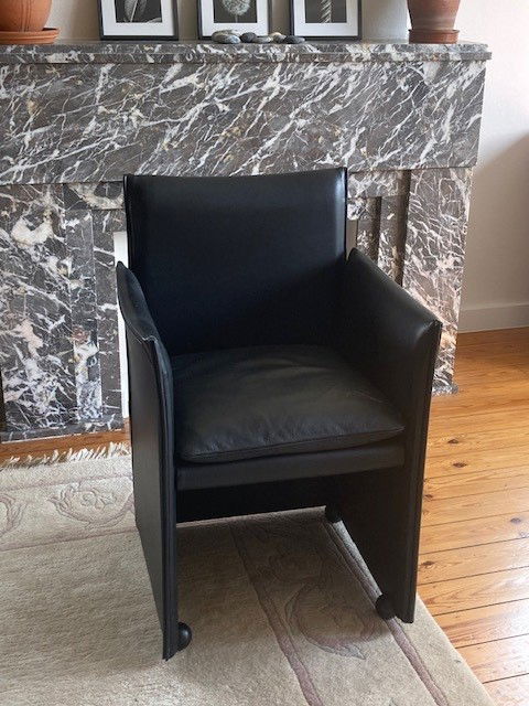 Cassina Break chair Bellini cuir noir