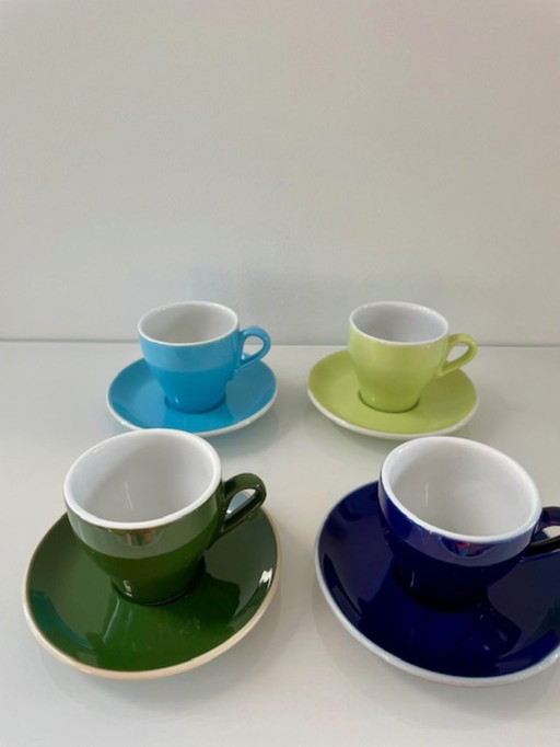 Set van 4 kleurrijke Dürkop Design kop en schotels