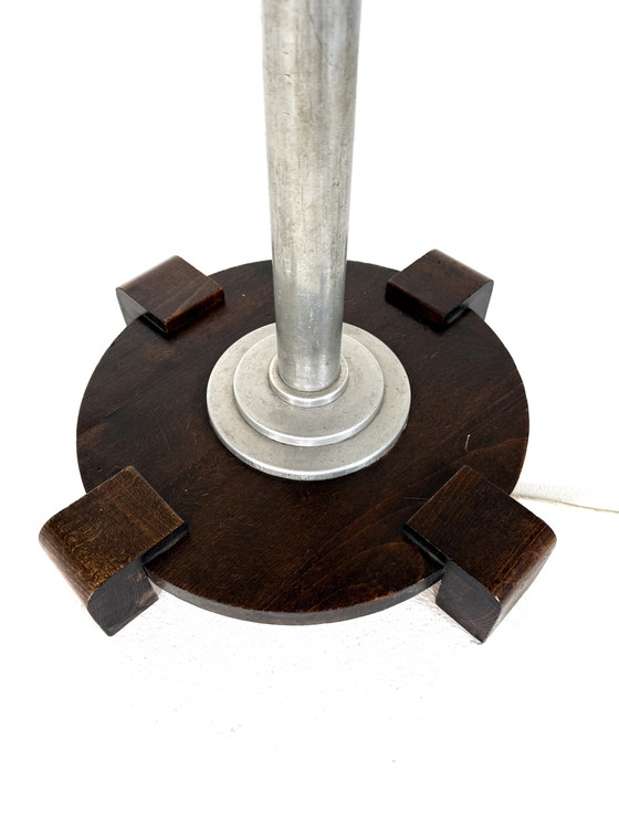 Image 1 of Lampada da terra vintage con paralume in rafia, anni '60