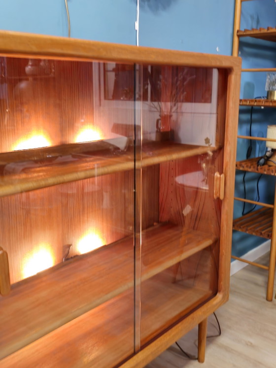 Image 1 of Vintage Teakhouten Vitrinekast Silkeborg Vitrine Kast Kastje