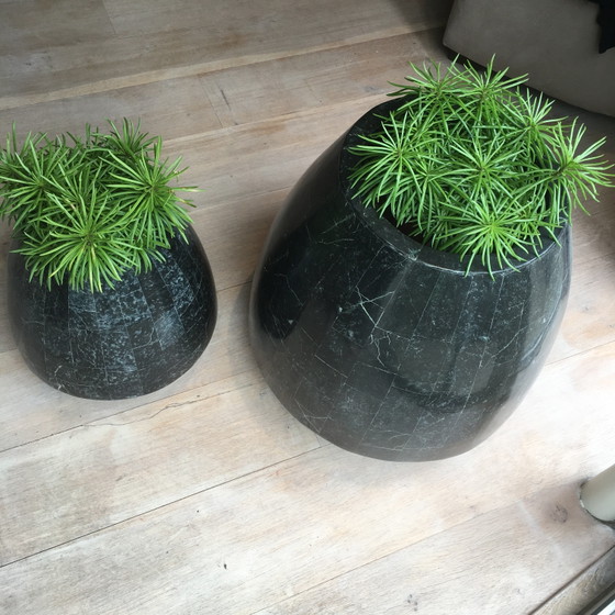 Image 1 of 2 unique plant pots (natural stone)