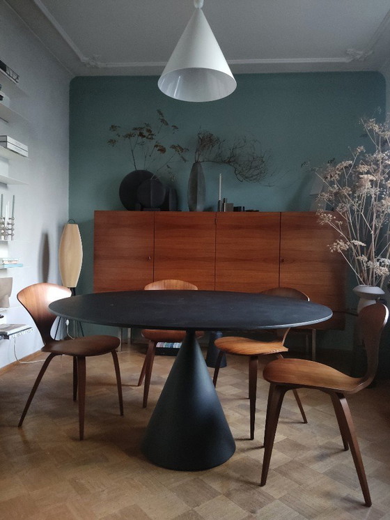 Image 1 of 6X Cherner stoelen, klassiek notenhout, Norman Cherner 1958