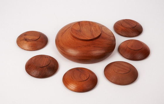 Image 1 of Set de 7 bols en teck - Danemark années 1960