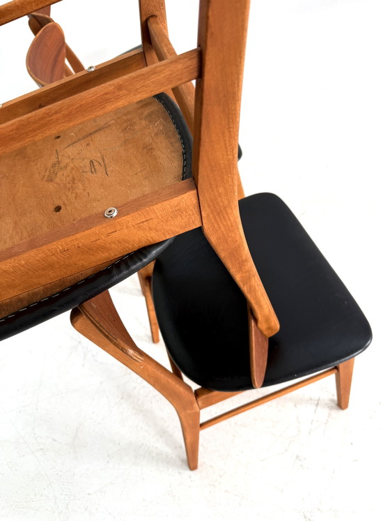 Set van 8 vintage eetkamerstoelen, Farstrup Møbler ‘60 – Wood, Skai (photo 9 of 13)