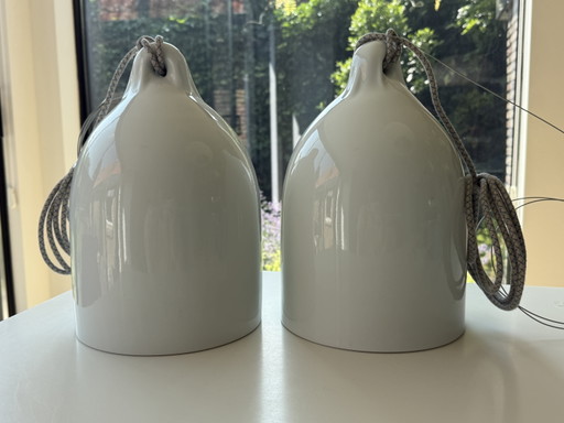 Pols Potten Buffer Pendant Lamp in Porcelain and Gold