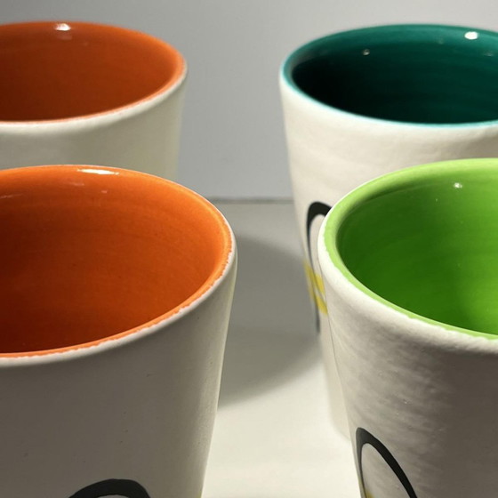 Pichet et Tasses en Céramique par André Baud pour Vallauris, années 1960, Set de 7 – Vaisselle, Ceramic (photo 9 of 14)