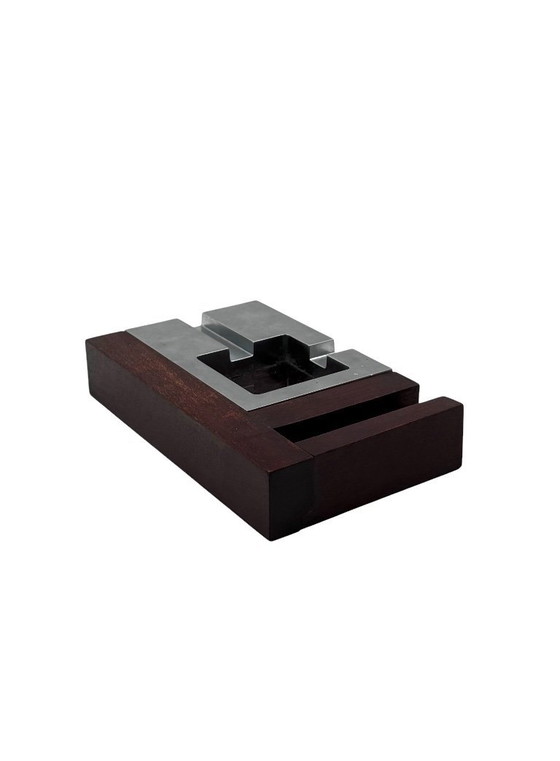 Image 1 of Cenicero de caoba moderno de mediados de siglo, Alfred Dunhill Italia Años 70