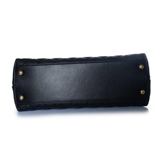 Image 1 of Chanel, coco top handle bag in black caviar leather