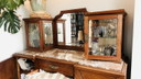 Art Deco buffet cabinet / display cabinet with ample storage space, cut glass, mirror