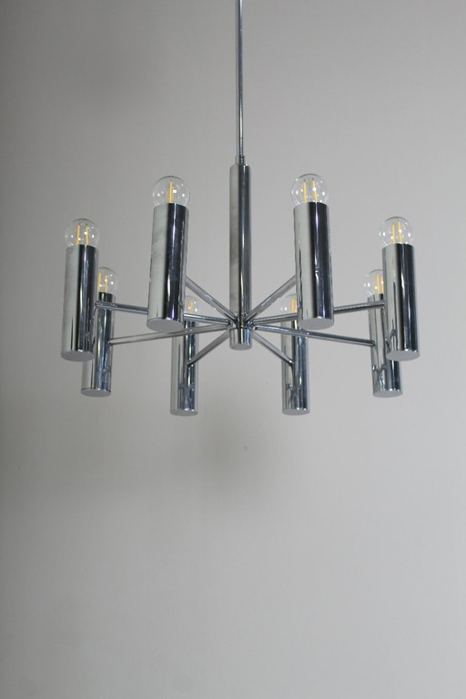 Chrom-Hängelampe im Vintage-Design von Hustadt Leuchten