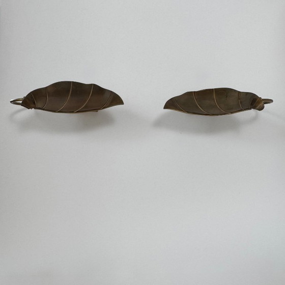 Image 1 of Coppia di applique vintage, ottone patinato, Francia, 1970