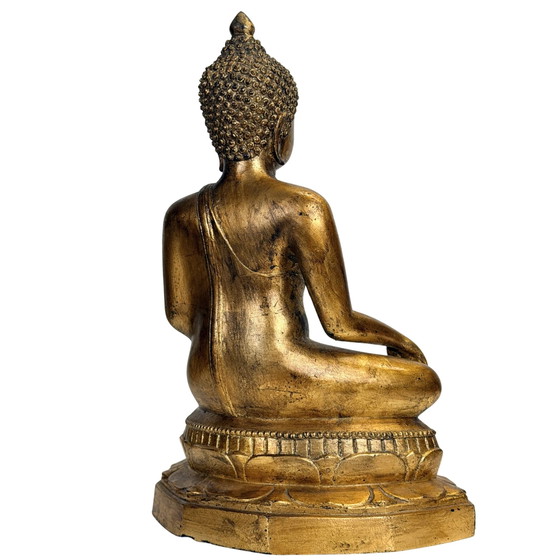 Antiker Thai-Buddha in Bhumisparsha – Rattanakosin, 19. Jahrhundert – Bildhauerei, Bronze (photo 10 of 11)