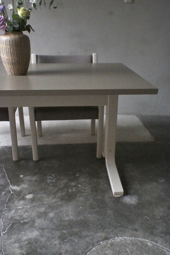 Image 1 of Pastoe dining table set with 4 chairs Pierre Mennen