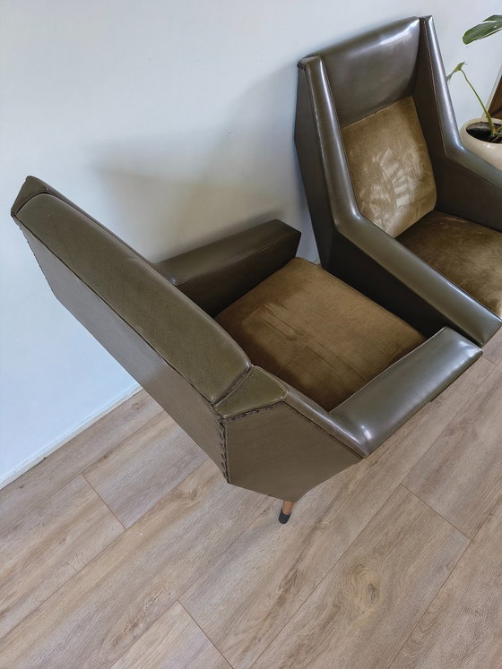Set di 2 Poltrone Vintage Mid-Century (Verde Oliva) – Skai (photo 9 of 12)