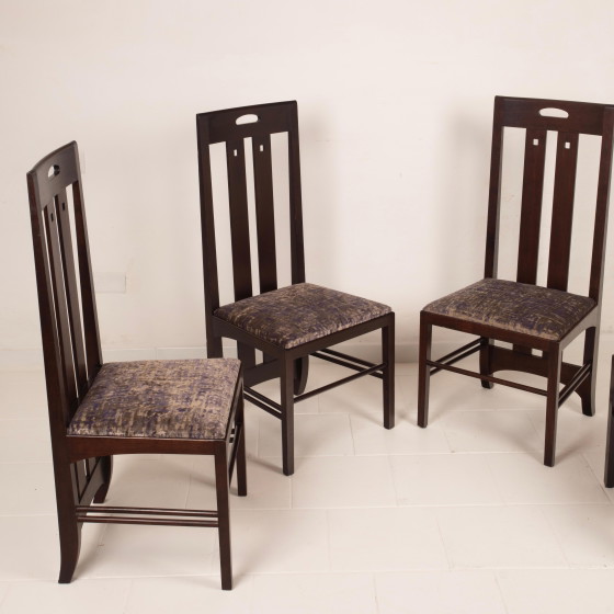 Charles Rennie Mackintosh Glasgow Style Ingram Low Chairs aus Eschenholz für Cassina – Esszimmerstühle, Wood (photo 3 of 20)