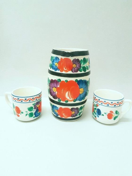 Image 1 of Barattolo Art Déco e 2 tazze/ceramica