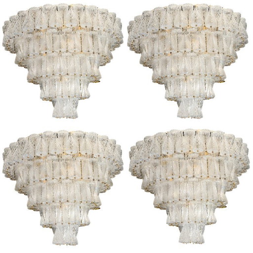 Lámpara de araña de los años 60 del icónico Hotel Hilton de Ámsterdam. Atribuida a Seguso.