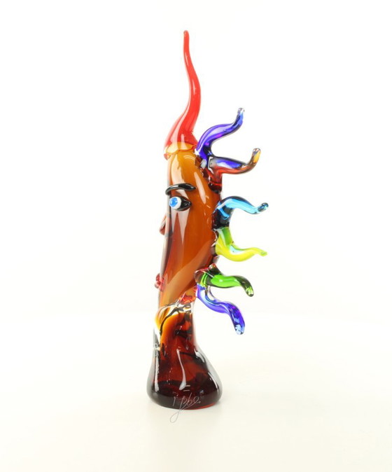 17,2 Pollici Volto di Luna Murano Picasso Stile Sculture in Vetro Arte Soffiata a Mano nuovo – Murano Glass (photo 3 of 15)