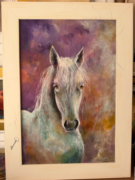 Acryl schilderij paard, Schilderijen & Tekeningen, Anders, Meerdere kleuren (foto 6 van 8)