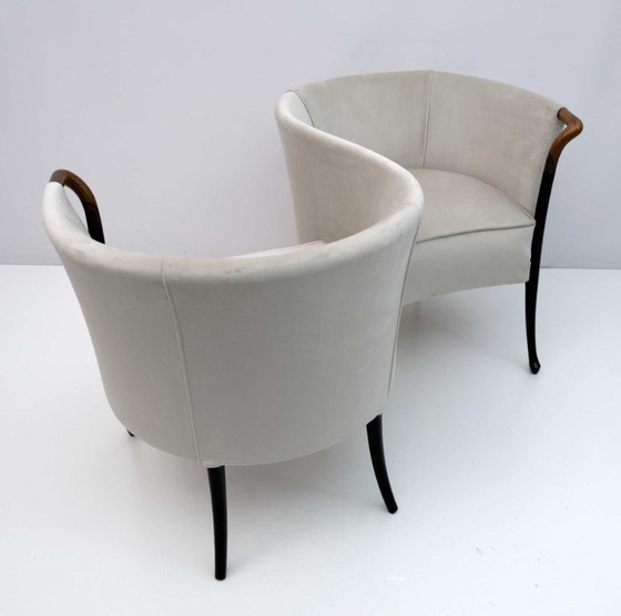 Image 1 of Seltenes Giorgetti Italienisches Samt Sofa "Progetti", 1980er Jahre