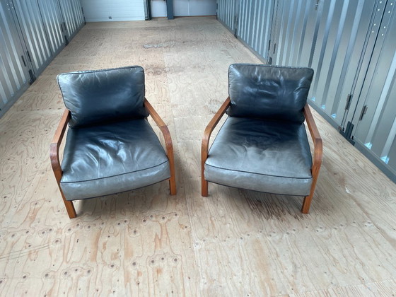 Image 1 of 2 poltrone Linteloo Dario in pelle nera