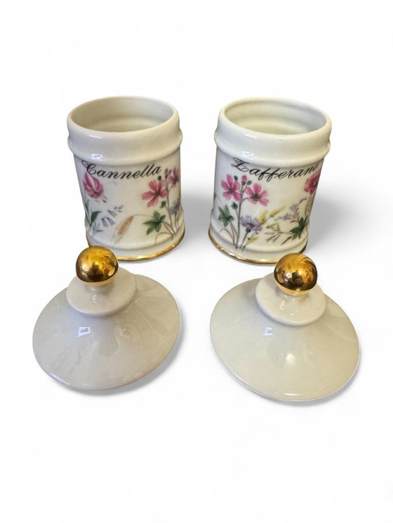 Image 1 of Set van Limoges porseleinen keukenpotten uit de jaren 50