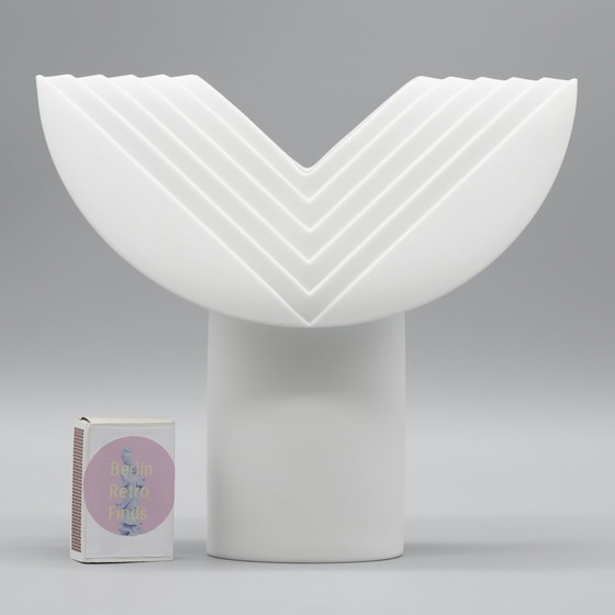 Image 1 of Rosenthal Studio Line Bisque Porcelain Vase Duo Ambrosio Pozzi Totem Minimalist