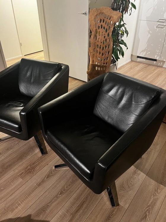 Image 1 of FSM Pavo Relax, met voetensteun, ligstand en inklapbare hoofdsteun. Uitvoering in zwart leer