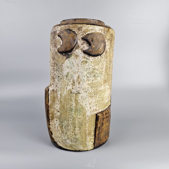 Image 1 of Zeldzame XL Vintage West-Duitse Vaas in de Vorm van een Uil, Gemaakt Door Helmut Schaffenacker. Vormnummer V 38.