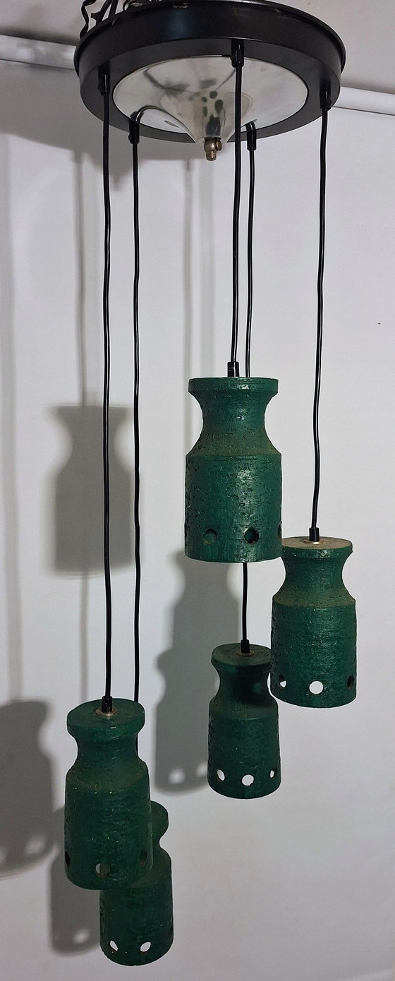 Image 1 of Lampada a sospensione in ceramica in stile brutalista anni '60/'70