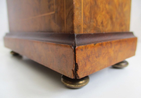 Image 1 of Art Deco burr walnut table clock