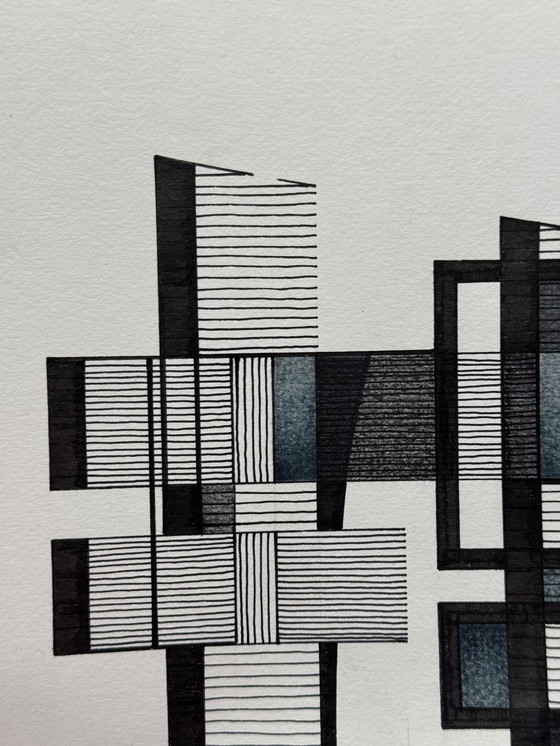 Image 1 of Eugène Eechaut (1928-2019) - Geometrical Composition, Ink, 1989