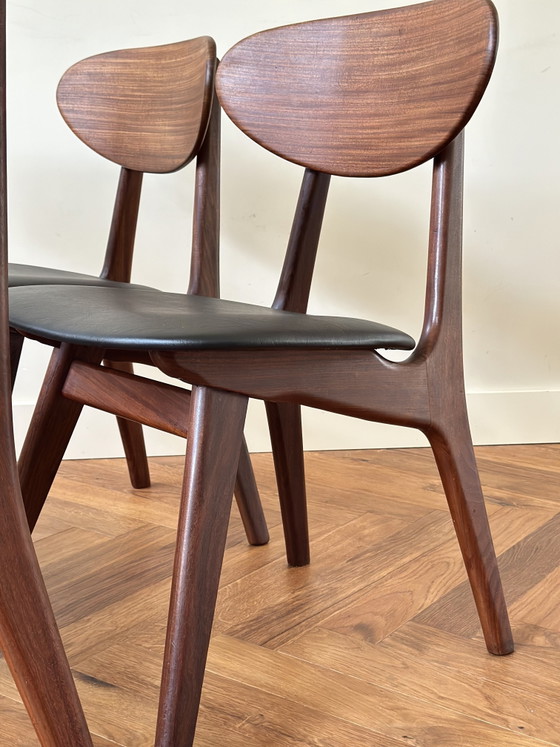 Image 1 of Set 4 vintage stoelen Louis van Teeffelen jaren 50/60/70