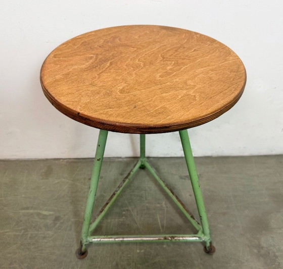 Image 1 of Sgabello da officina industriale verde, anni '60