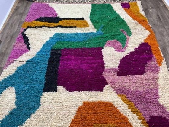Image 1 of Mehrfarbige Berber-Tapis aus Leinen, 300 x 200 cm