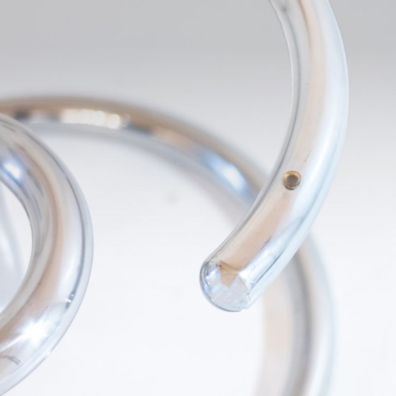 Image 1 of 1x Tavolino Cobra di Giotto Stoppino, metallo cromato e vetro fumé