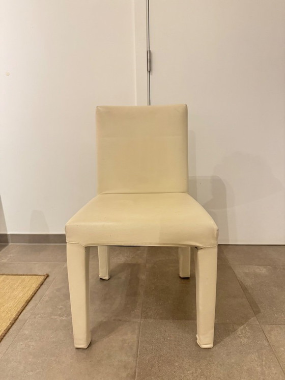 Image 1 of 6x B&B Italia Vol Au Vent design stoelen, Mario Bellini, wit leer