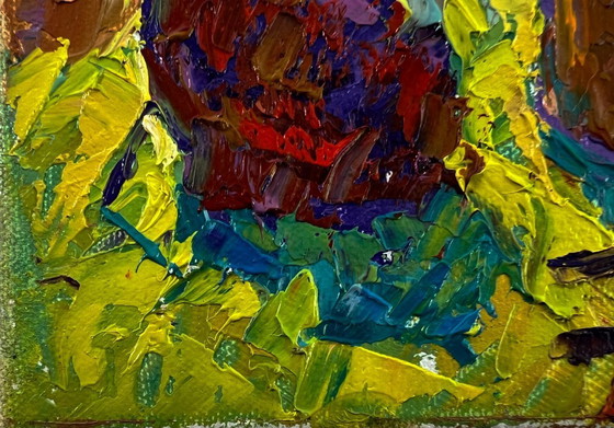 Original Oil Painting Summer Morning Landscape Bright Night Over The Field – Paintings & Drawings, Canvas (photo 6 of 8)