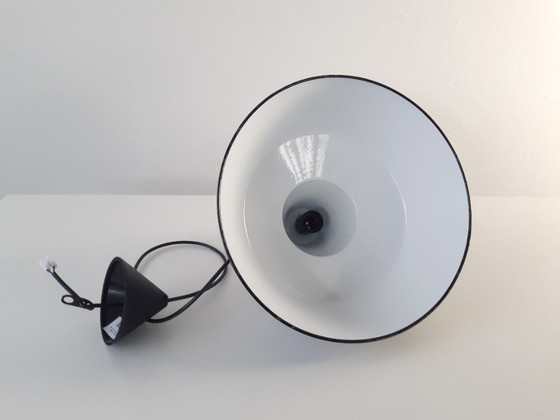 Image 1 of Louis Poulsen grijze emaille hanglamp, minimalistische industriële deense hanglamp, mid century modern eettafel lamp