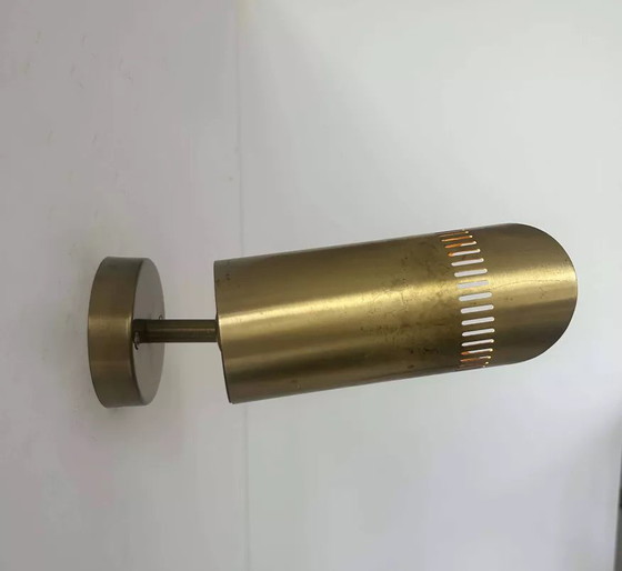 Image 1 of Lampada da parete vintage regolabile, ottone massiccio traforato, Francia 1960