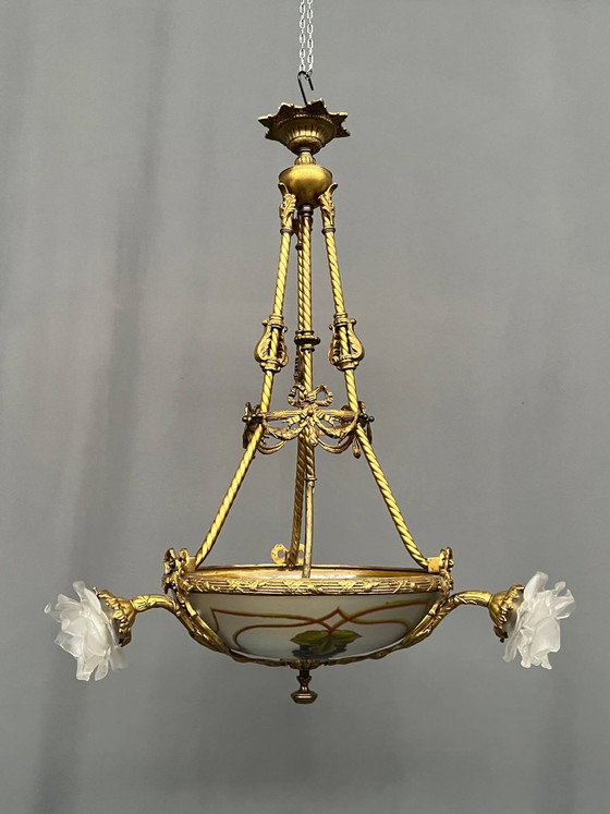 Lustre de style Louis XVI. – Bronze, Glass (photo 9 of 9)