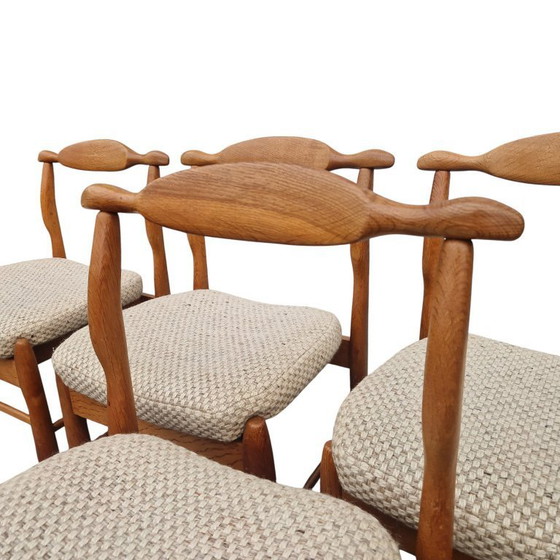Image 1 of Set of six "Fumay" chairs in light oak, Guillerme and Chambron