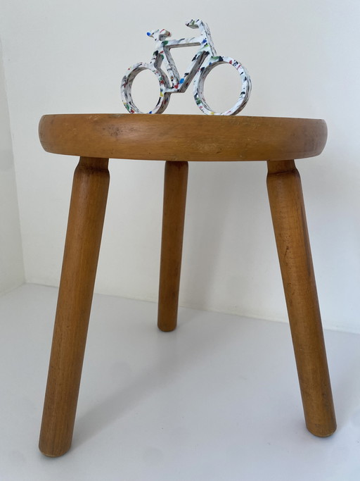 Vintage-Holzhocker – Berger Charlotte Perriand – Stil