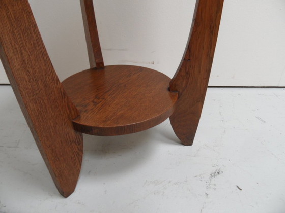 Art Deco oak round side table – Wood (photo 6 of 9)