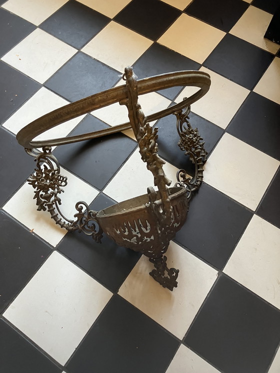 Image 1 of Lampada a sospensione a olio antica del XIX/XX secolo