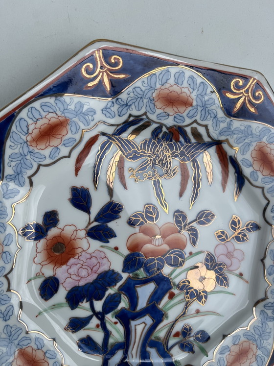 Image 1 of Plato octogonal de porcelana Imari de 26,5 cm.